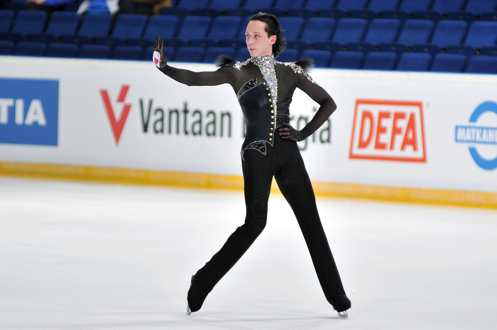 ESPOO, FINLAND - OCTOBER 05 Johnny Weir of USA during practice at Finlandia Trophy
